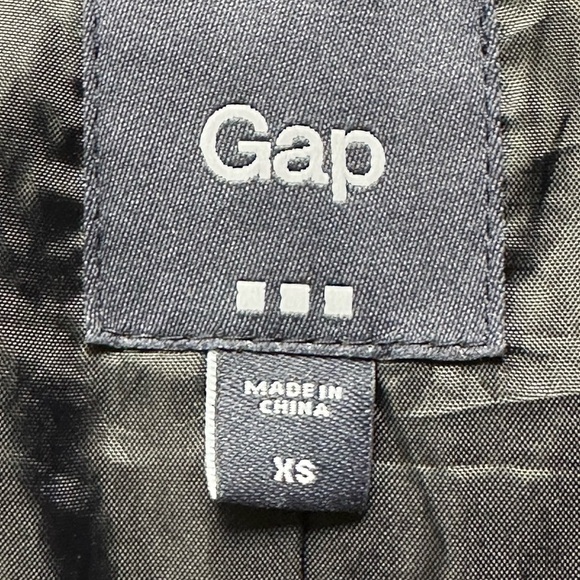 GAP Women's Black Plaid Toggle Pea Coat - Picture 4 of 5